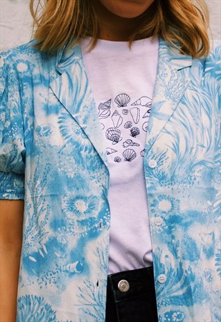 T-SHIRT IN WHITE WITH SHELL EMBROIDERY