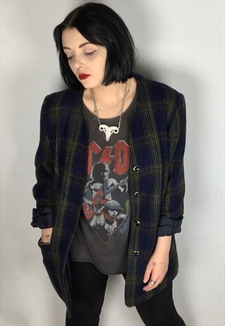 vintage check blazer