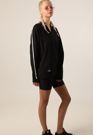 VINTAGE ADIDAS EMBROIDERED LOGO 1/4 ZIP SWEATSHIRT