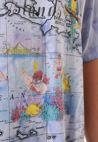 90S VINTAGE OLDSCHOOL GILDAN CARRIBEAN COTTON T-SHIRT 15383