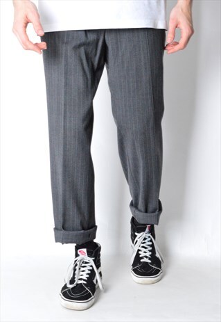 VINTAGE 90S GREY STRIPED PANTS