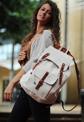 NATURAL WHITE AVIATOR RUCKSACK BACKPACK