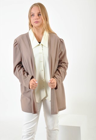 VINTAGE RETRO DOUBLE BLOUSE IN BEIGE