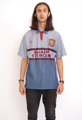 VINTAGE 95/96 MANCHESTER UNITED AWAY FOOTBALL SHIRT