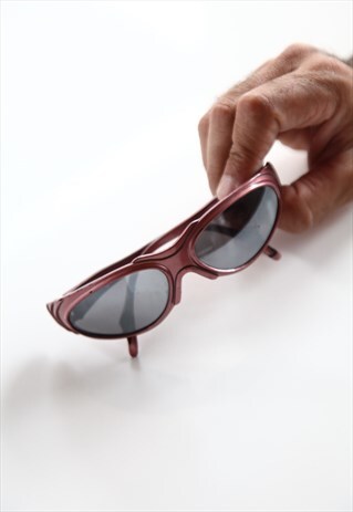 VINTAGE METALLIC SALMON PINK FRAME, GREY MIRRORED LENSES