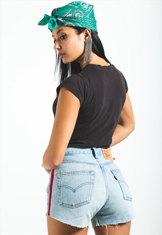 VINTAGE 80S LEVI'S 501 TRIM BOXER DENIM SHORT / 0060