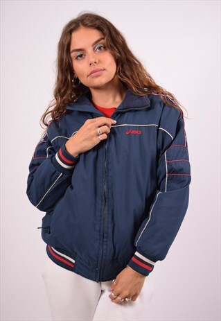 VINTAGE ASICS PADDED JACKET NAVY BLUE