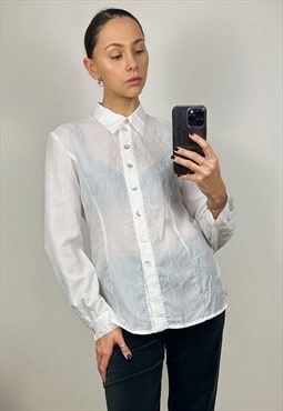 White long sleeve button up shirt