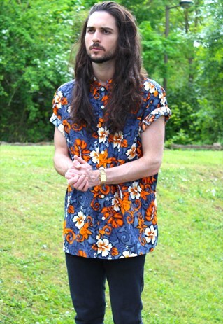 VINTAGE 90S HAWAIIAN USA SHIRT - XL - FESTIVAL RETRO FLORAL