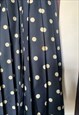 VINTAGE 80S NAVY PLEATED MIDI SKIRT