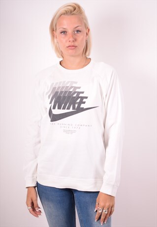NIKE WOMENS VINTAGE TOP LONG SLEEVE MEDIUM WHITE 90S