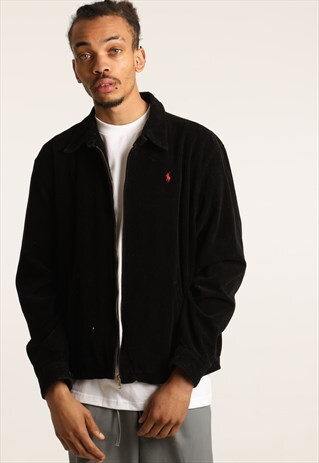 VINTAGE RALPH LAUREN EMBROIDERED LOGO CORD JACKET