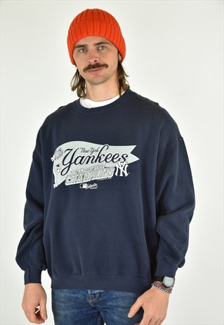 VINTAGE LEE BLUE NY YANKEES CREWNECK SWEATSHIRT SIZE XL