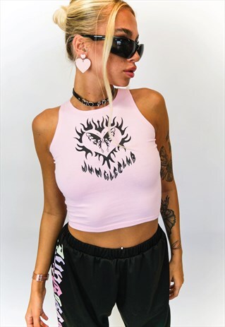 JUNGLECLUB 90'S STYLE BUTTERFLY CROP TOP