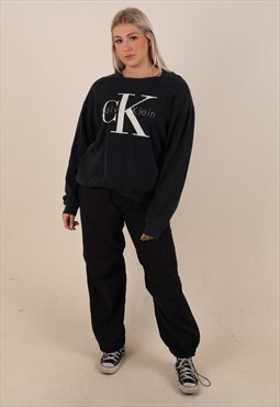 vintage CK Calvin Klein spellout jumper sweatshirt 90s 