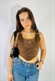 VINTAGE SIZE S POLO RALPH LAUREN CORDUROY CORSET IN BROWN