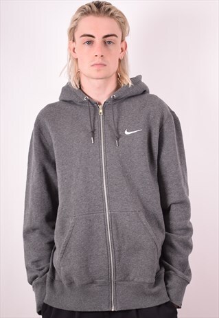 NIKE MENS VINTAGE HOODIE JACKET XL GREY 90S