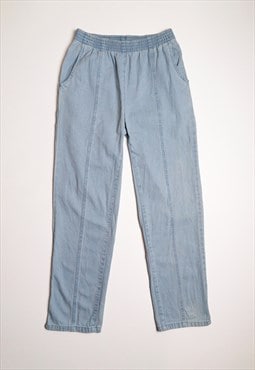 90's High Waist Mom Jeans Elastic Waist Tapered Leg Pants