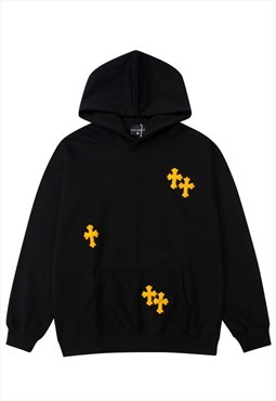 Kalodis cross-embroidered oversized hoodie