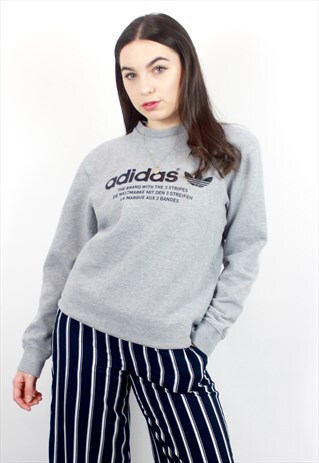 90'S RETRO GREY & BLACK SPELL-OUT SWEATSHIRT