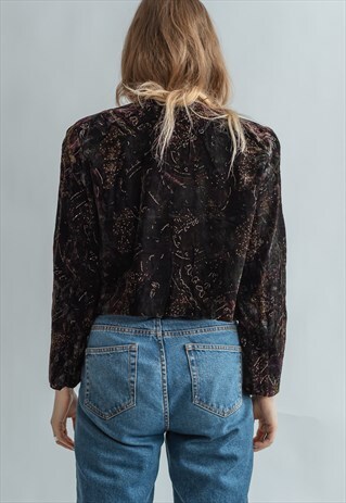 VINTAGE 80S VELVET FUNKY BLAZER