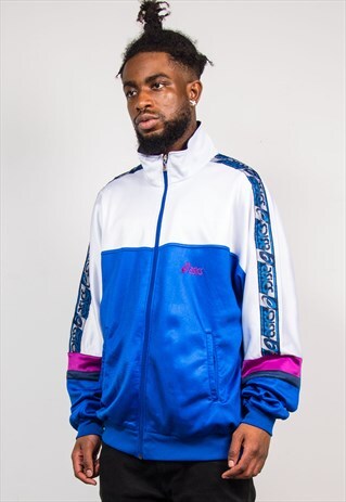 90'S VINTAGE ASICS WAVEY TRACKSUIT JACKET TOP