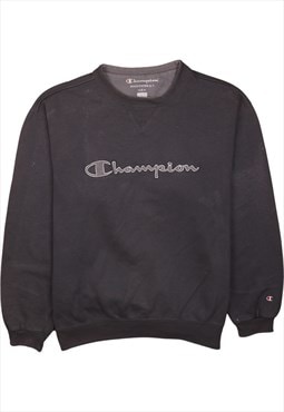 Vintage 90's Champion Sweatshirt Spellout Crew Neck Grey