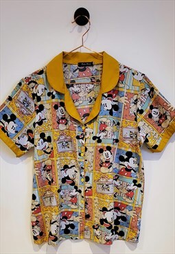 Vintage 90s Micky Cartoon Retro Comic Blouse Size 12-14