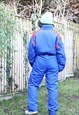 VINTAGE 1990S DOUBLE ZIP UP SKISUIT IN BRIGHT BLUE