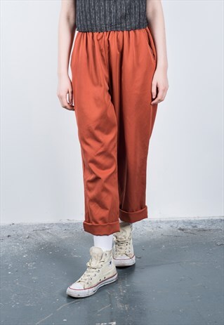 VINTAGE 1990S ORANGE HIGH-WAISTED TROUSER