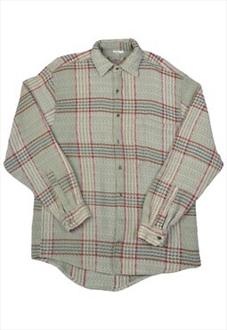 Vintage Shirt 90s Check Long Sleeve Green Small