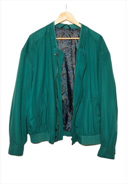 Vintage 90' green sportswear zipped oversized jacket