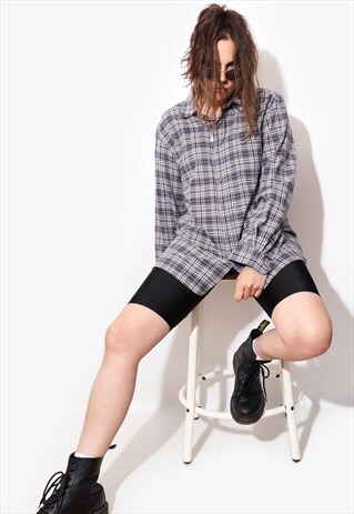 VINTAGE 90'S OVERSIZED PLAID CHECKED FLANNEL SHIRT