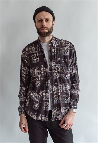VINTAGE 80S FESTIVAL SHIRT IN PURPLE