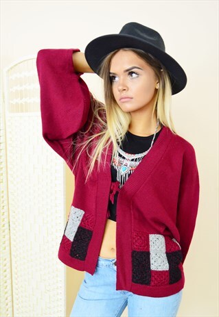 VINTAGE KIMONO FESTIVAL HIPPY CROCHET KNIT CARDIGAN