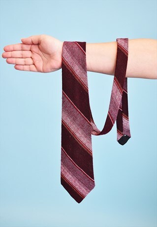 VINTAGE 70'S RETRO KNITTED MOD ABSTRACT PATTERN TIE