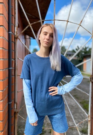 VINTAGE 90S BLUE LONG SLEEVE SHIRT