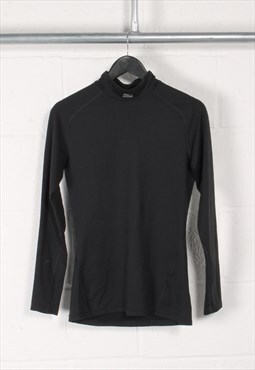 Vintage Adidas Long Sleeve Top in Black Sports Tee Medium