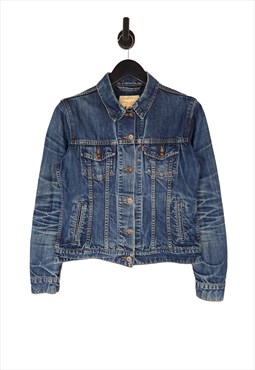 Women's Levi's  Denim Trucker Jacket In Blue Size UK 8