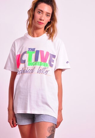 VINTAGE LOTTO PRINTED 90S RETRO T-SHIRT