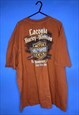 VINTAGE ORANGE HARLEY DAVIDSON MOTORCYCLE TSHIRT 