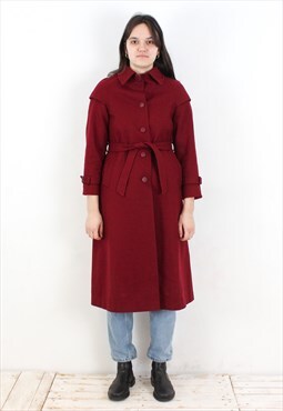 Wool UK 6 Trench US 2 Over Coat Jacket Mac Made In Denmark