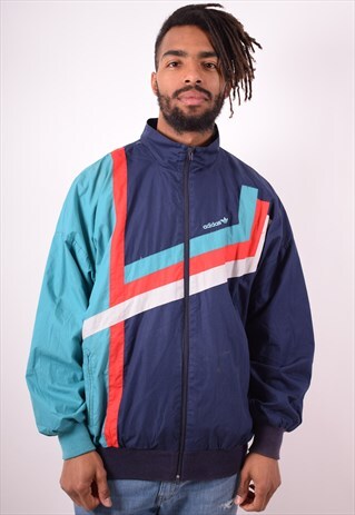 ADIDAS MENS VINTAGE TRACKSUIT TOP JACKET XXL MULTI 90S