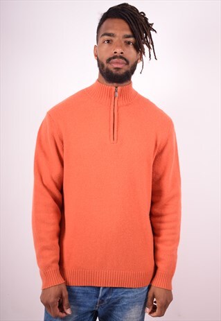 SERGIO TACCHINI MENS VINTAGE JUMPER SWEATER LARGE ORANGE 90S