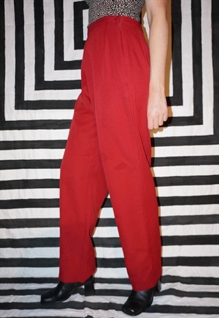 VINTAGE 90'S RED SMART TROUSERS