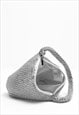 NICKI DIAMANTE MINI CHAINMAIL POUCH BAG IN SILVER