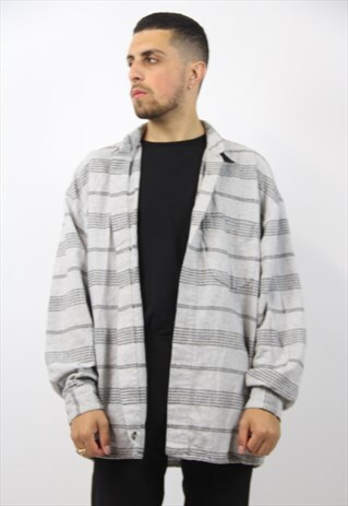 VINTAGE NAVAJO PATTERNED GREY SHIRT