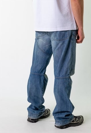 BLUE DENIM 90S G-STAR  CARGO SKATER TROUSERS PANTS JEANS