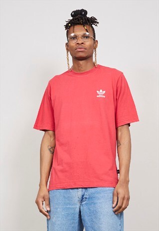VINTAGE 90'S ADIDAS RED LOGO T-SHIRT