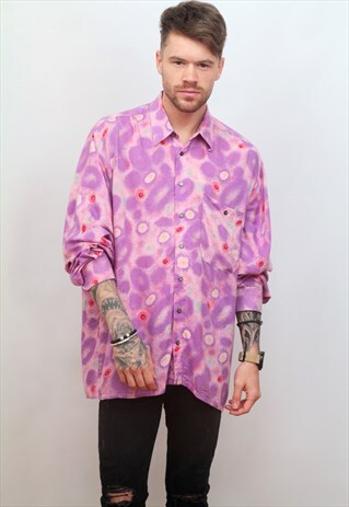 1990'S VINTAGE PSYCHEDELIC PRINT SHIRT IN PINK
